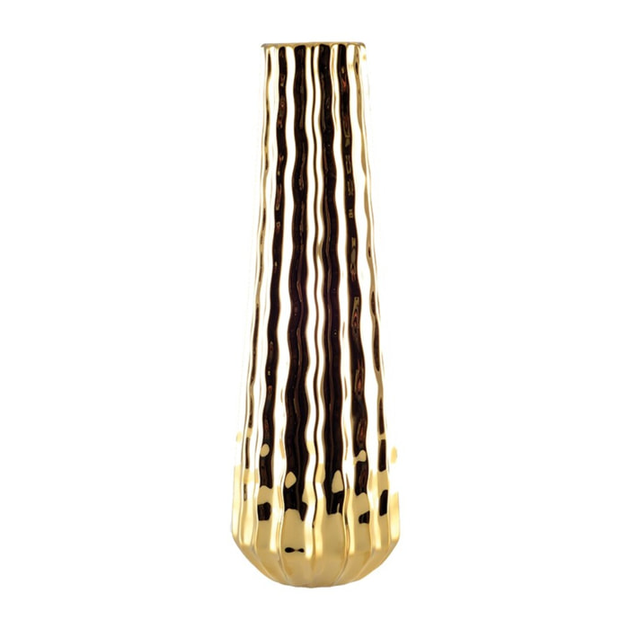 Vase doré brillant 10.5x10.5x35.5cm
