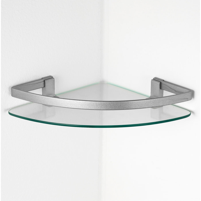 Étagère murale Tomasucci STEFFANI, en verre et acier, transparent, 26 × 26 × 5 cm