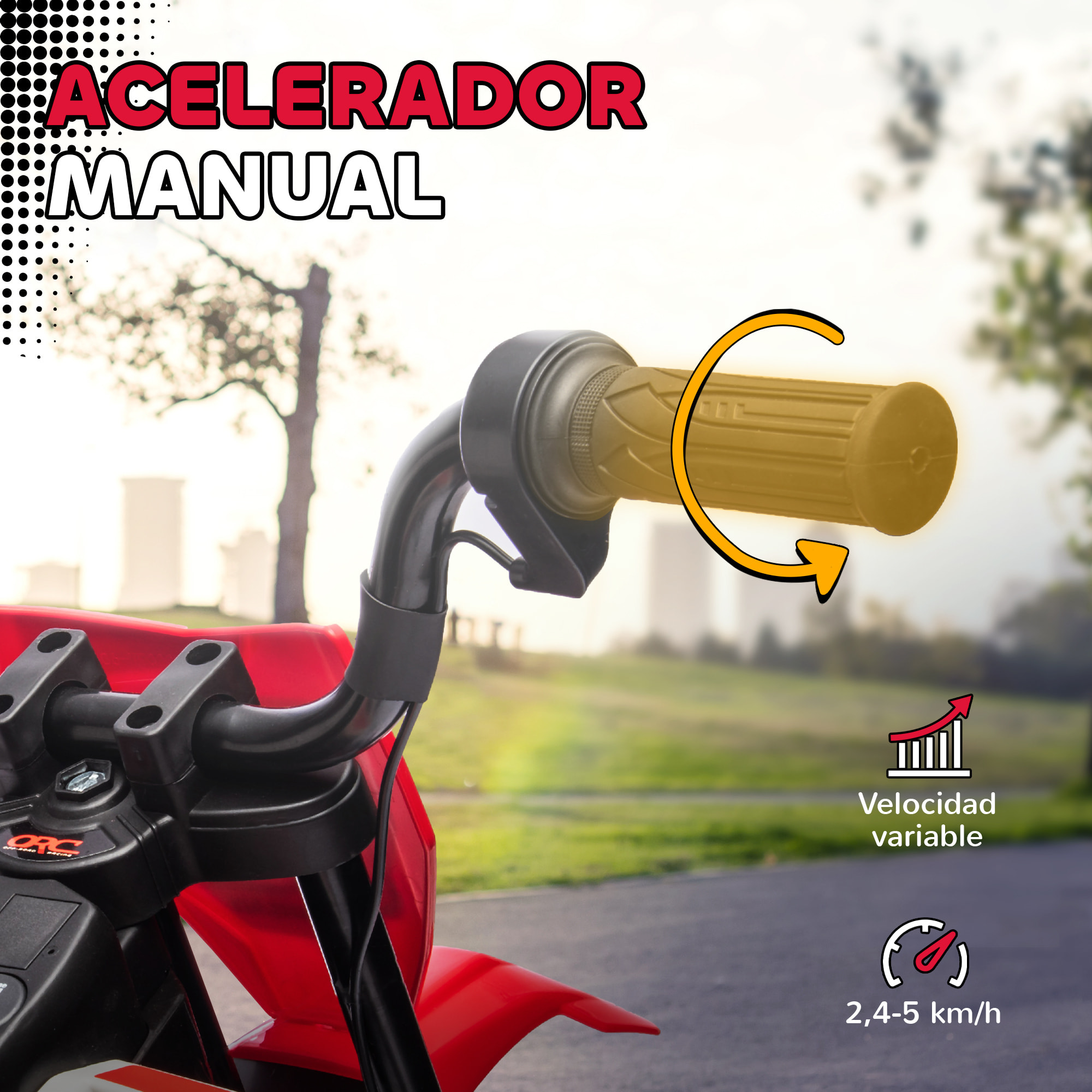 Moto Eléctrica para Niños de +3 Años, Moto Eléctrica Infantil con Batería 12V, Música, Velocidad 2,4-5 km/h y Ruedas Auxiliares Desmontables, Carga 30 kg, Rojo