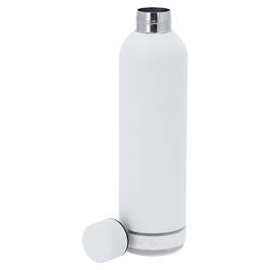 Bidón térmico con Altavoz Bluetooth e iluminación LED RGB. Con 540 ml de capacidad, en acero inoxidable de doble pared. Libre de BPA.