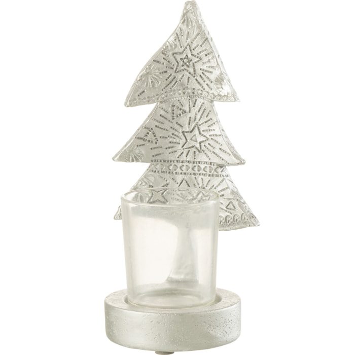 J-Line bougeoir arbre de Noël - plastique - argent
