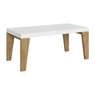 Mesa extensible 90x180/284 cm Naxy Mix tapa Fresno Blanco patas Roble Natural