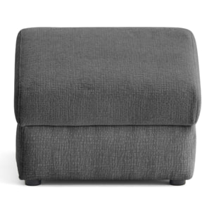 Bastille - pouf en tissu velours relief - Gris Anthracite