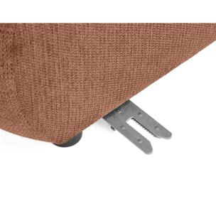 Debbie - module d'assise méridienne gauche en tissu texturé - Terracotta