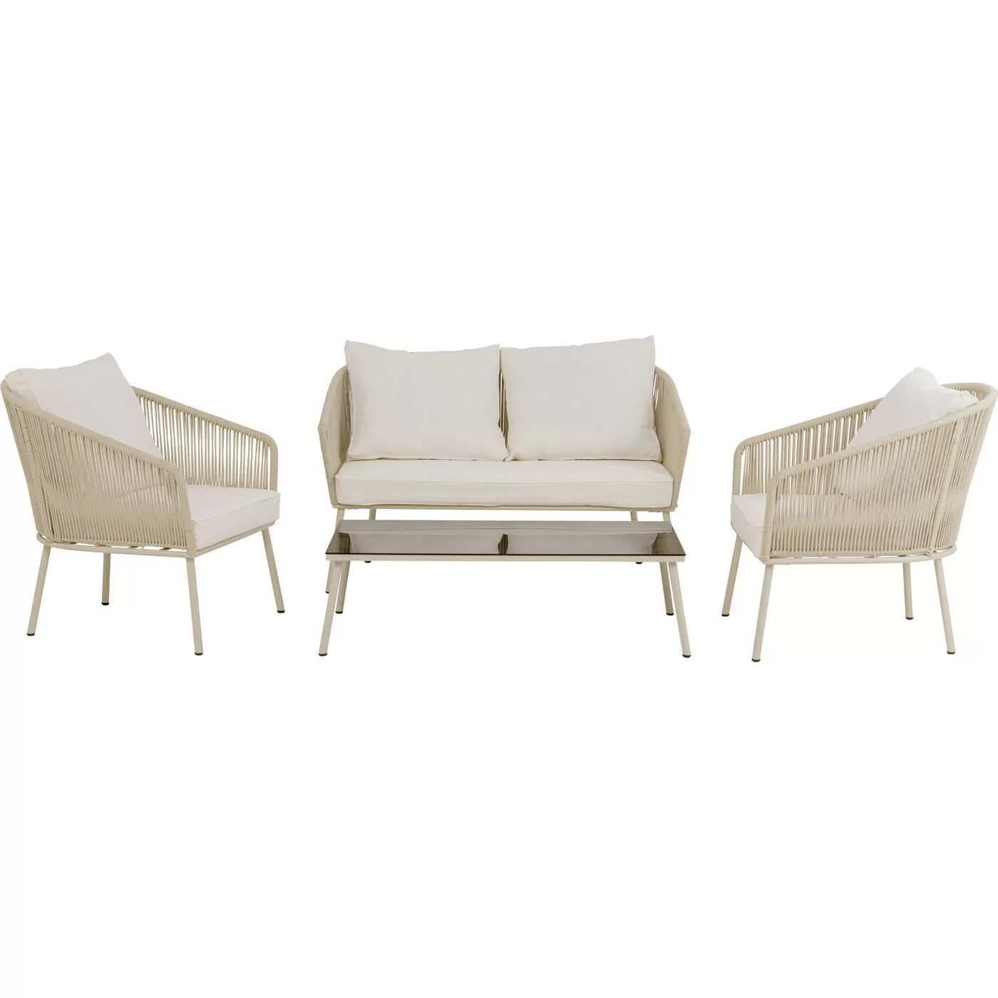 Salon de jardin Elba 4 places crème Kare Design