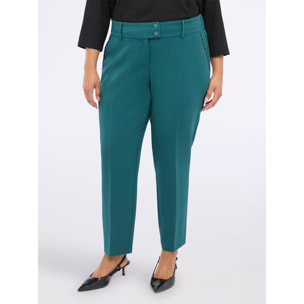 Fiorella Rubino - Pantalones carrot fit con tachuelas - Petrol Blue