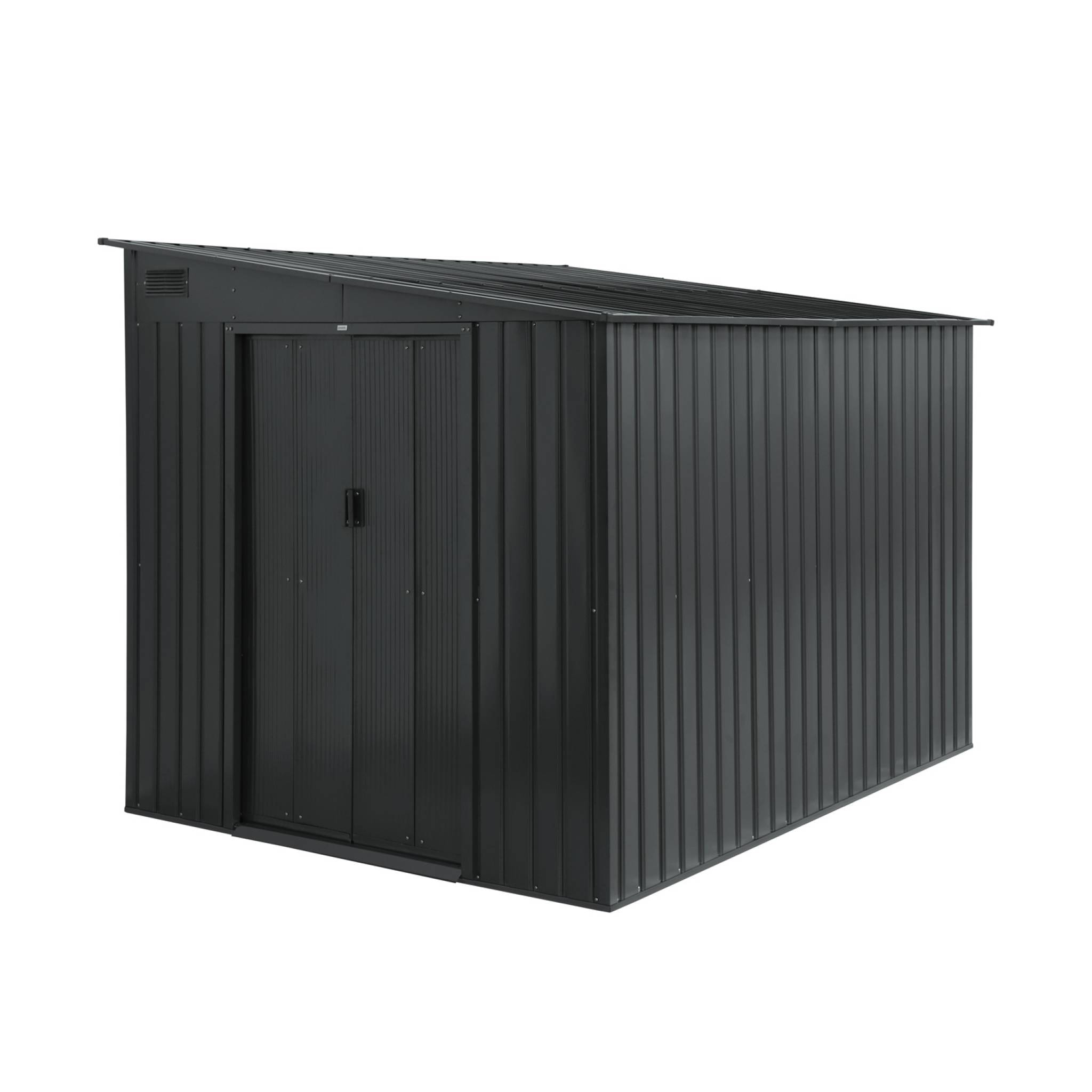 Abri de jardin acier 5.5m² avec kit d'ancrage anthracite L 212.5 x l 258 x H 195cm - Lome