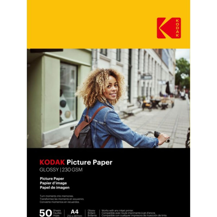 Papier photo instantané KODAK 50 feuilles A4 brillante 230gsm