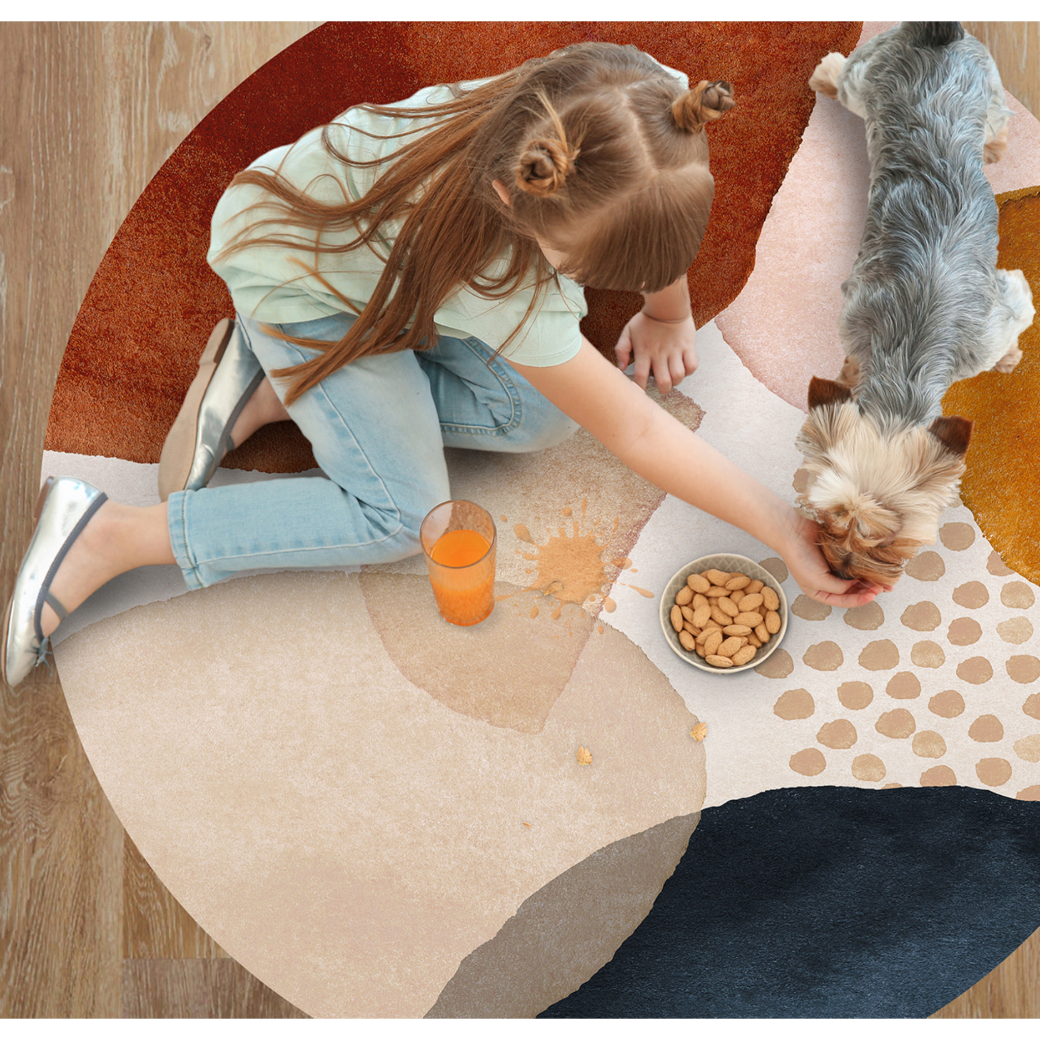 Alfombra de vinilo CERAMIKO, Anoushka, diseño moderno [Diam] 200 cm