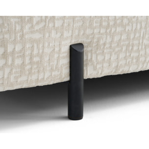 Brescia - banquette 3 places convertible en tissu velours relief - Ecru
