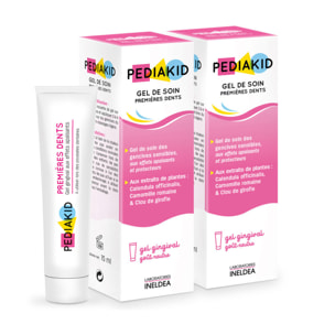 PEDIAKID - Gel de Soin Premières Dents - Gel gingival naturel - Effet apaisant & protecteur en cas de poussées dentaires - Sans parabènes, ni triclosan, ni phtalates, ni BPA - Lot de 2