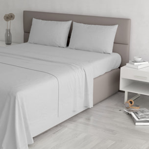 COMPLETO LETTO MAX COLOR, 100% Cotone, Made in Italy - GRIGIO CHIARO
