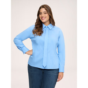 Fiorella Rubino - Camicia con cravatta rimovibile - Azzurro