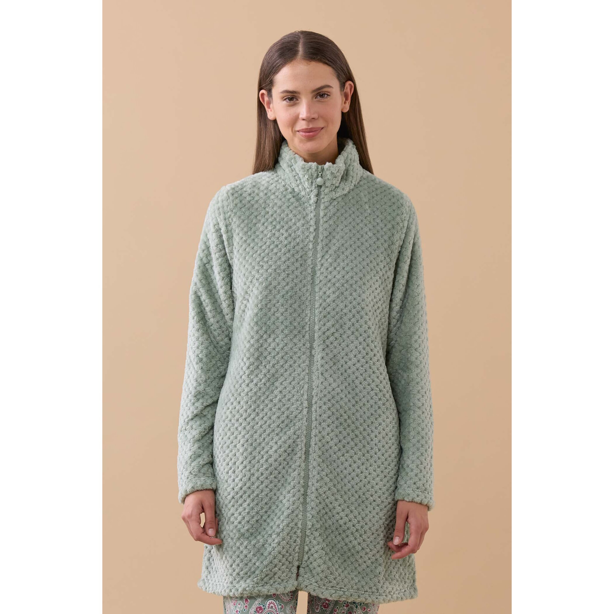 Vestaglia donna bubble in coral con zip Noidinotte