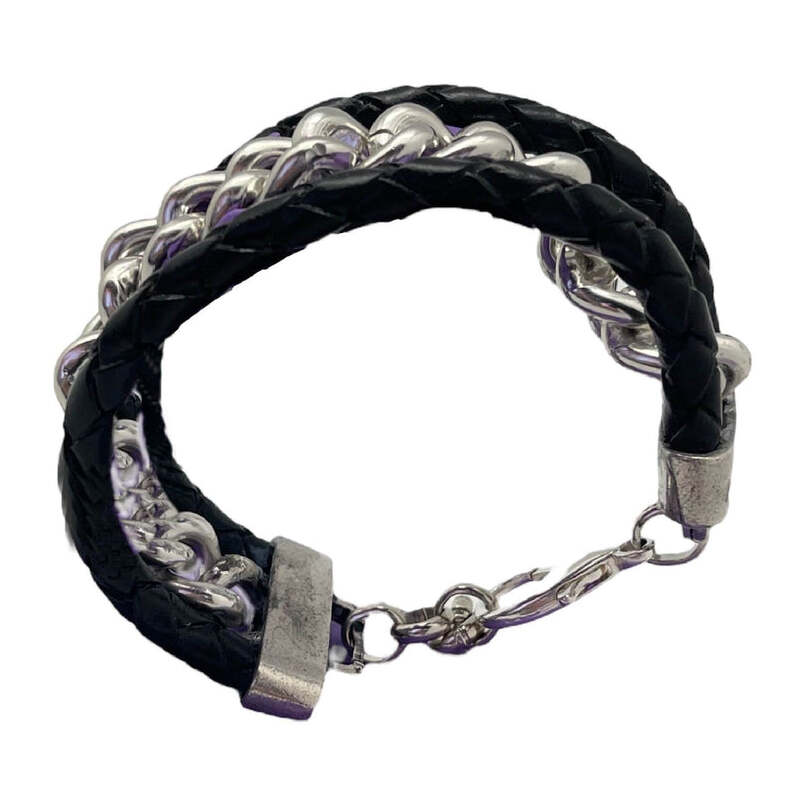 Pulsera canal en plata