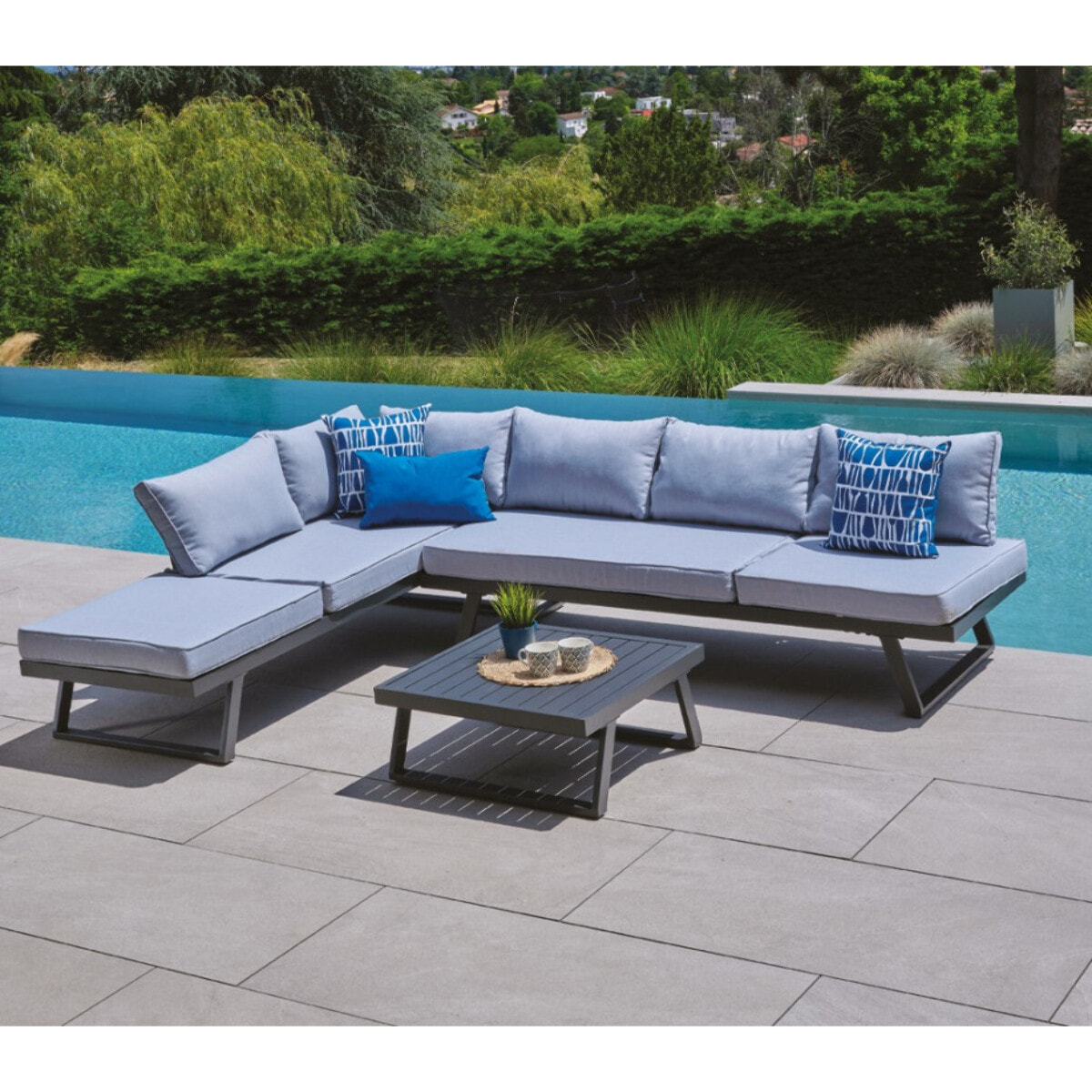 Lot de 2 coussins extérieur - 50x30x15 - ECLYPSE MER