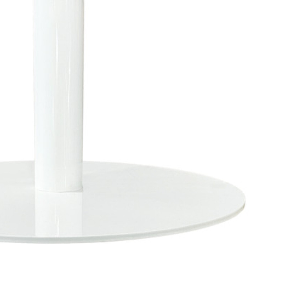 Table de repas ronde 110 cm plateau blanc mat pied métal blanc - FABIO