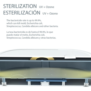 Caja de esterilización con ozono, luz UV y aromaterapia con cargador inalámbrico