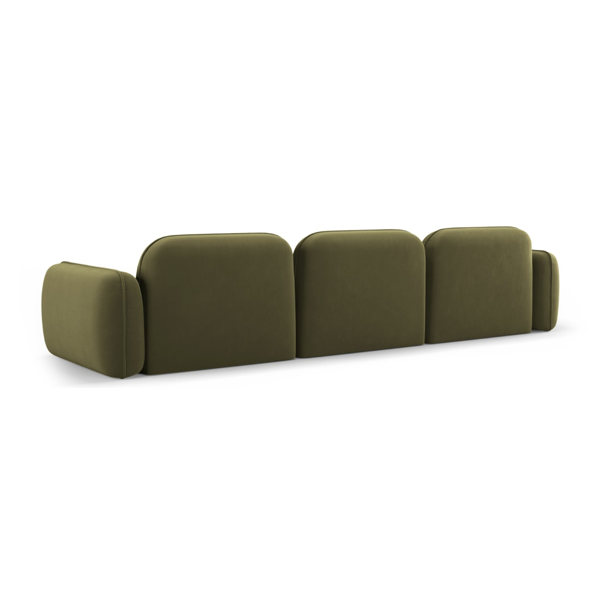 Canapé modulable "Lucien" 4 places en velours vert clair