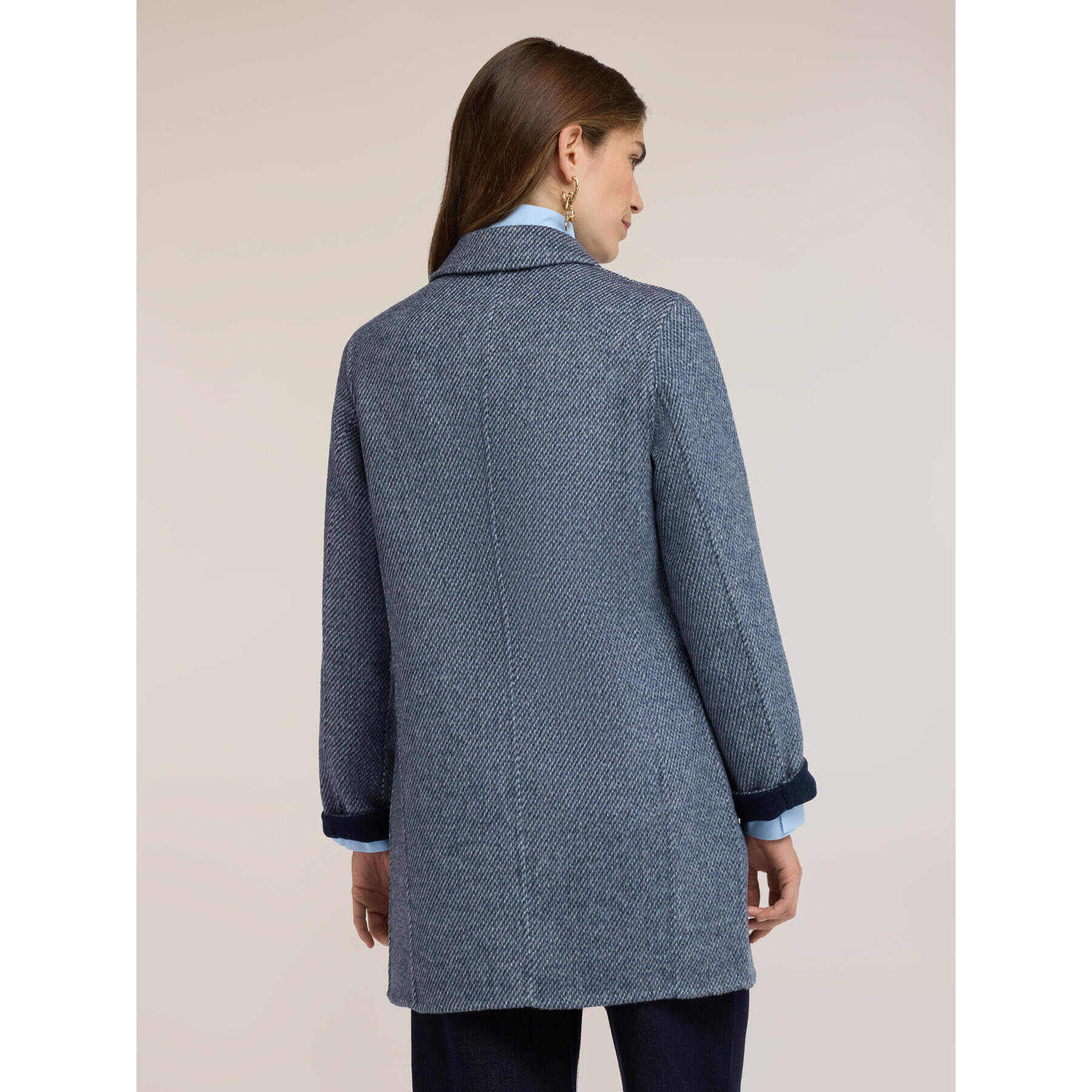 Motivi - Abrigo reversible en mezcla de lana doble - Azul