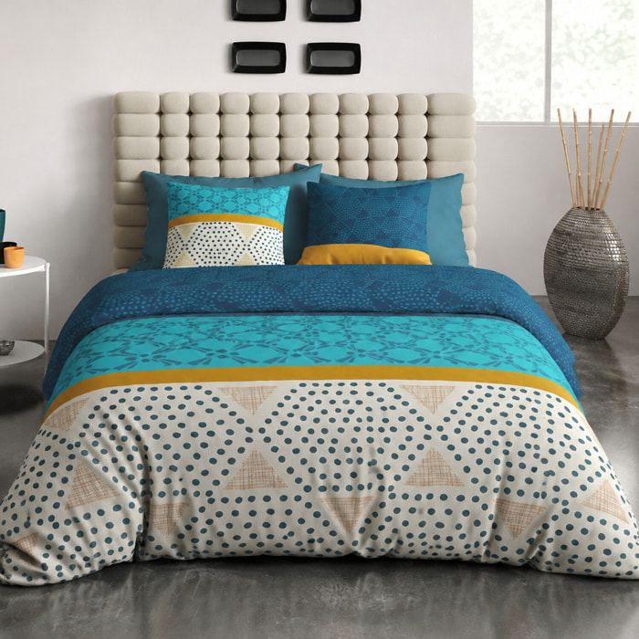Parure housse de couette imprimé 100% coton - oda