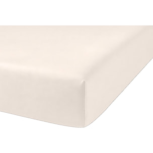 Drap Housse Microfibre Lavee - Bonnet 28cm Beige Sable