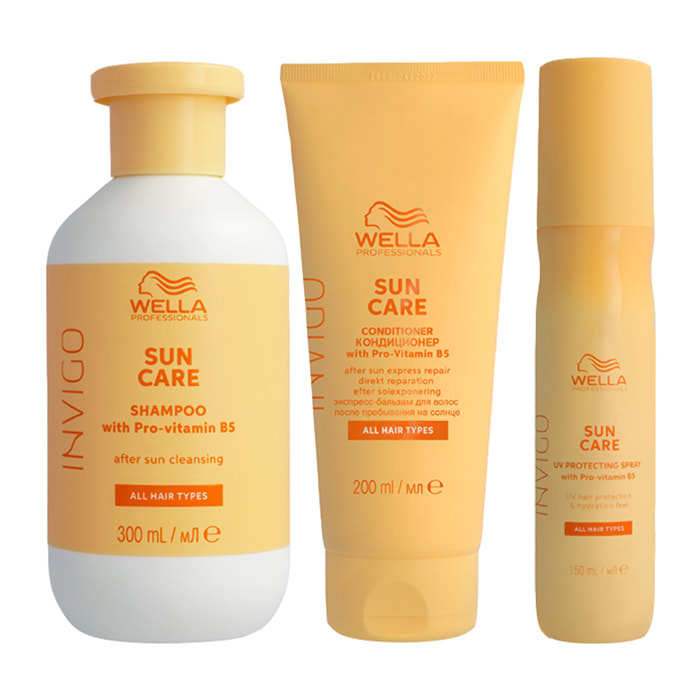 WELLA PROFESSIONALS Kit Invigo Sun Shampoo 300ml + Conditioner 200ml + Spray Protezione UV 150ml
