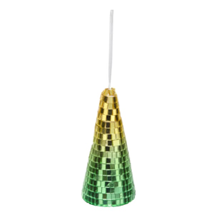 Suspension de sapin en forme de sapin effet disco vert 5 cm