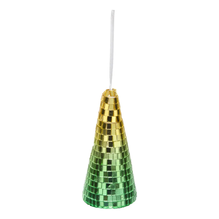 Suspension de sapin en forme de sapin effet disco vert 5 cm