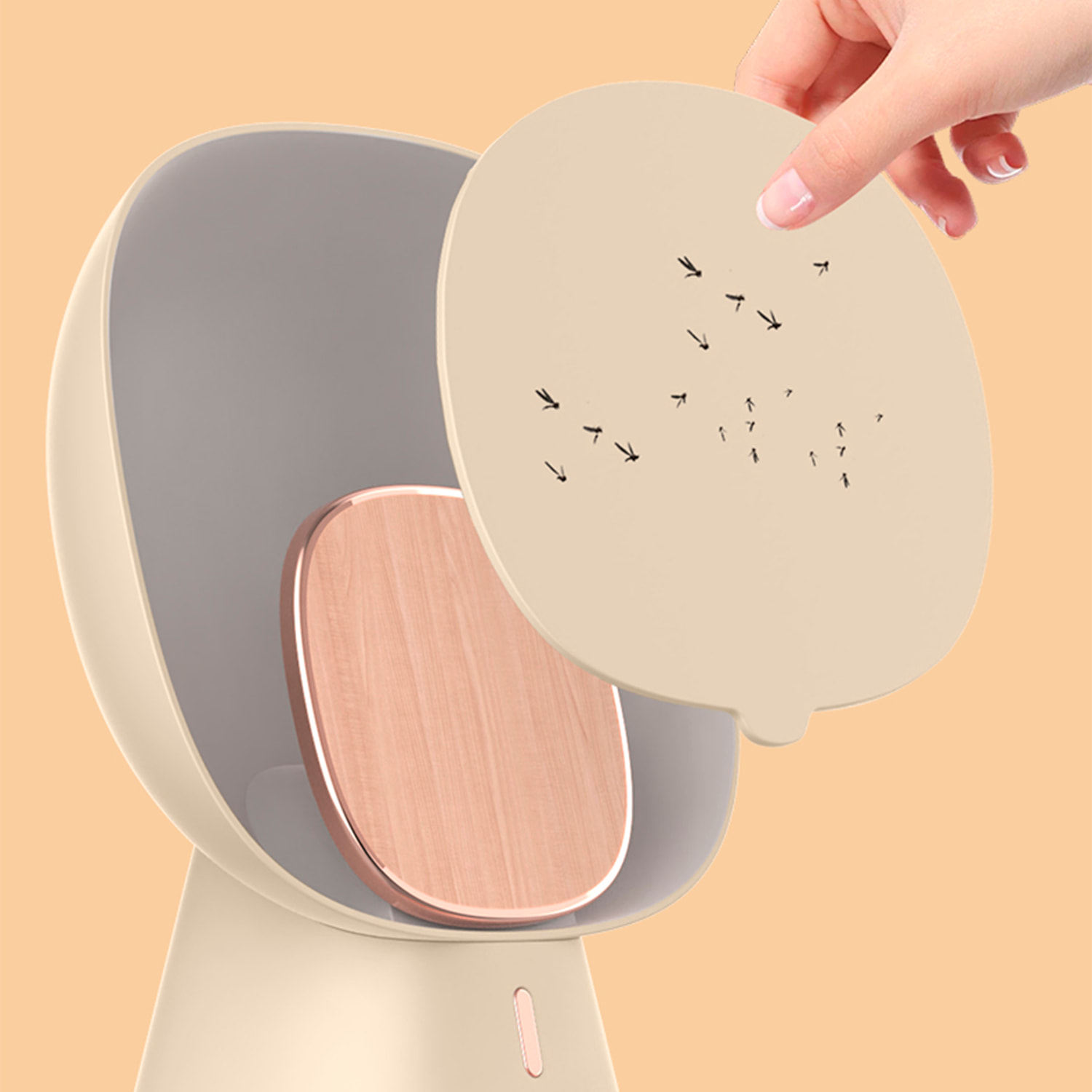 Atrapa mosquitos multifunción con carga inalámbrica de 5W.