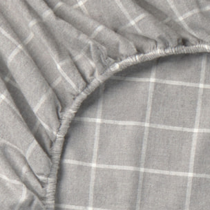 Bajera algodón franela cuadros Onfra color gris Franela de algodón
