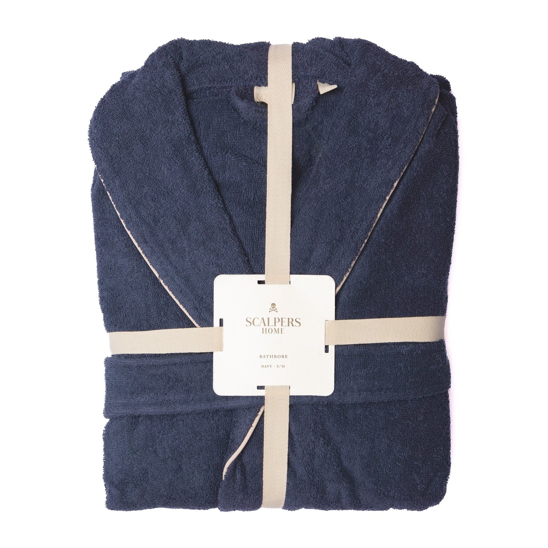 Scalpers albornoz liso con ribete y detalle bordado azul marino talla l-xl