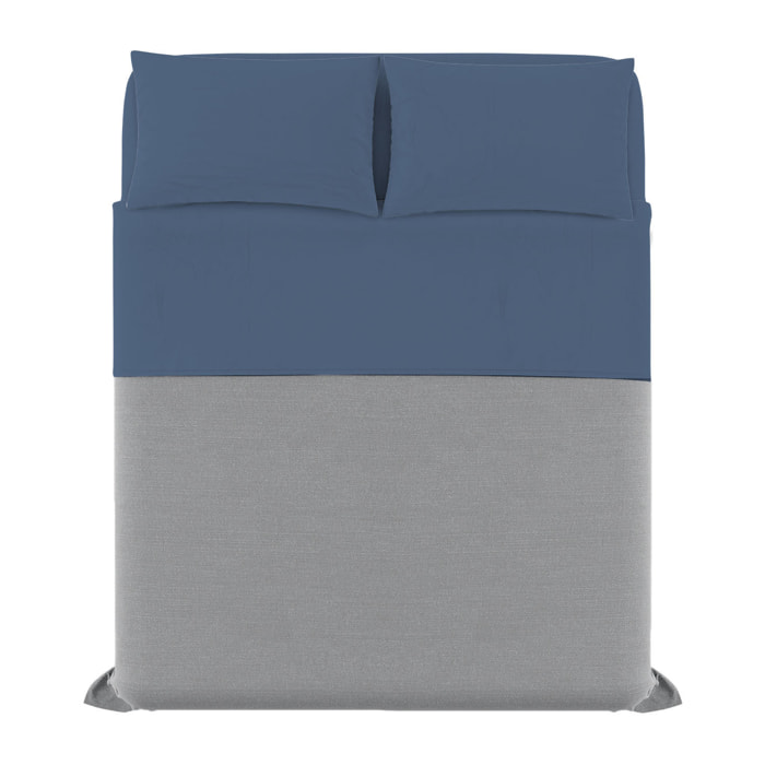 COMPLETO LETTO MAX COLOR MADE IN ITALY COTONE- AVIO MATRIMONIALE