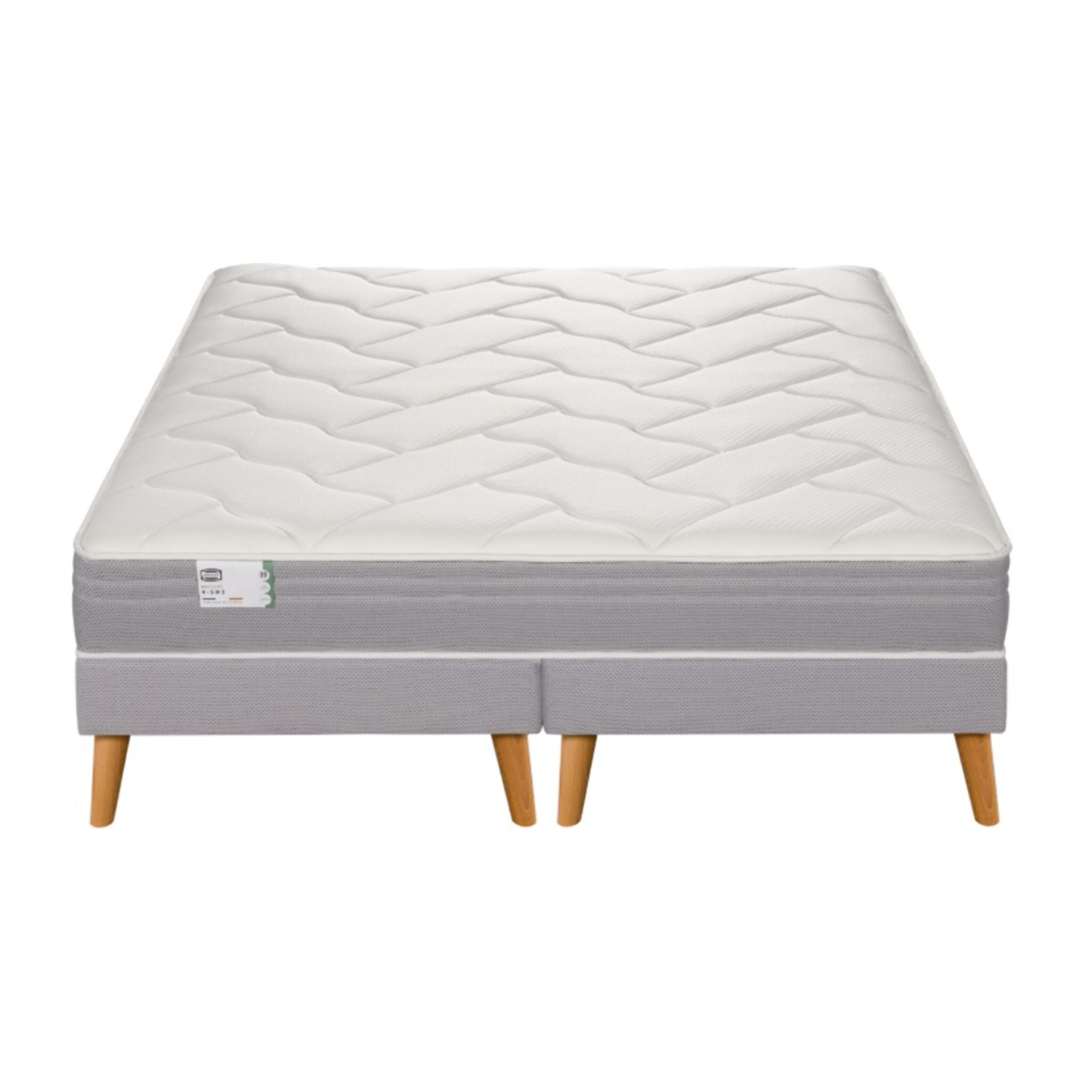 Ensemble L'ADORABLE matelas H23 ressort ensachés, très ferme, 2 sommiers