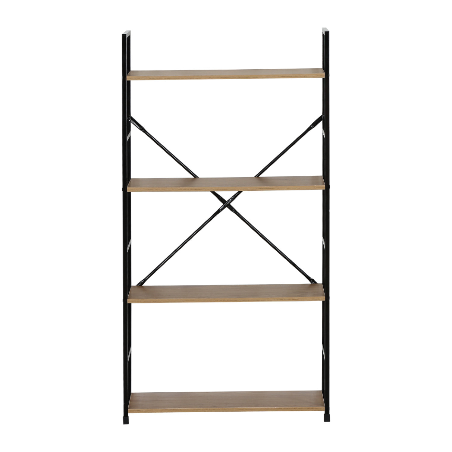 Etagère 4 rangements 112 cm bois et noir MALIKA