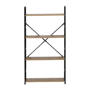 Etagère 4 rangements 112 cm bois et noir MALIKA