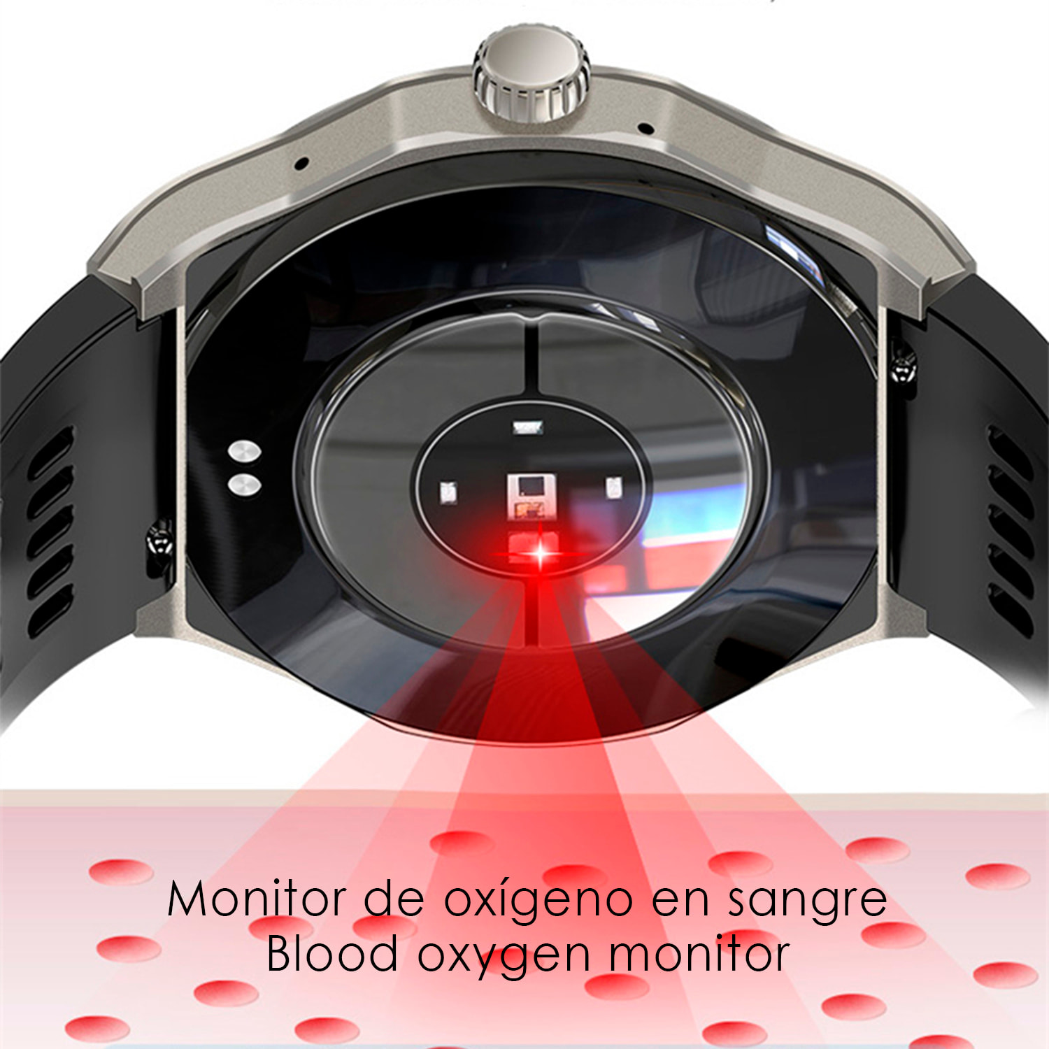 Smartwatch JA03. Llamadas Bluetooth con funciones avanzadas de salud: ECG, lípidos, glucosa, oxígeno en sangre, tensión arterial, composición sanguínea y composición corporal.