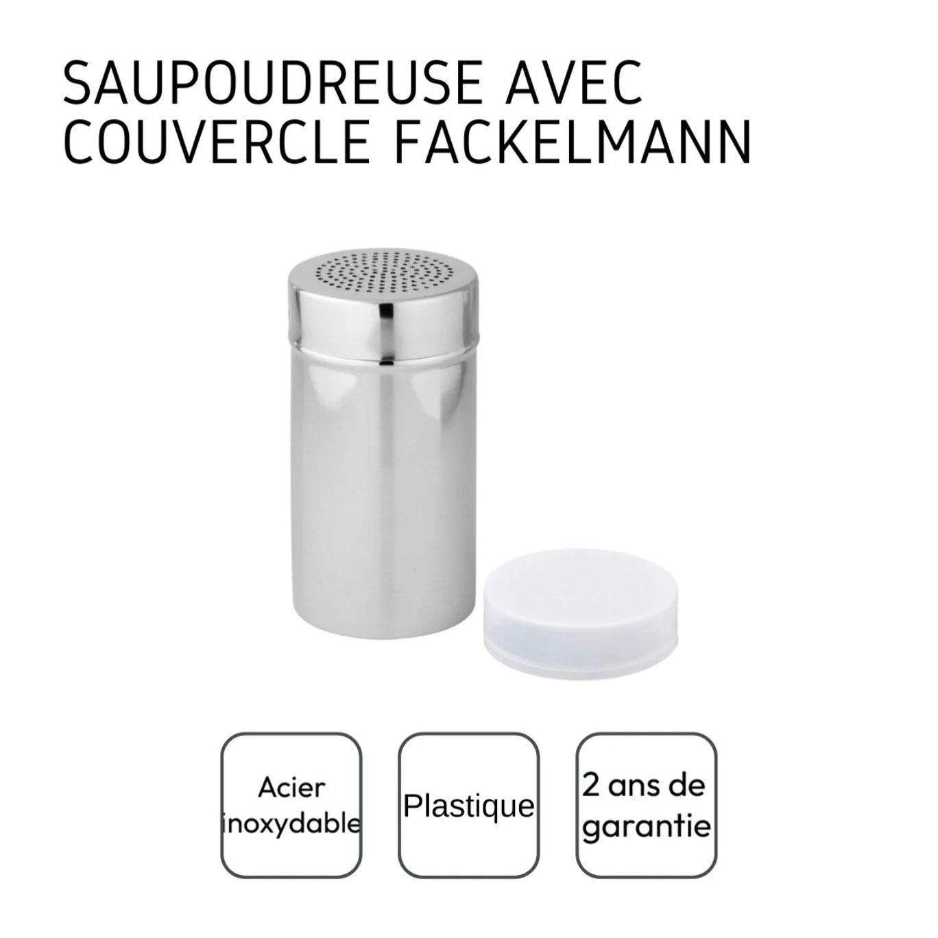 Ensemble de 2 Saupoudreuses de cuisine avec couvercle 13 cm Fackelmann Divers