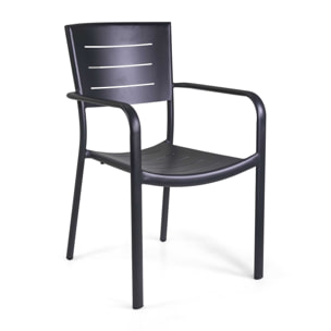 Poltrona Vacchetti Delta in alluminio antracite cm55,5x59,5h85