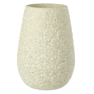 J-Line Vase Mosaïque - verre - blanc/vert clair