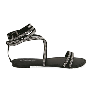 Sandalias microfibra negras