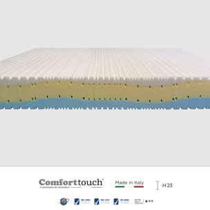 "Sun" H23 cm 180x200 2 guanciali Memory OMAGGIO sfoderabile Memory Foam a tre strati