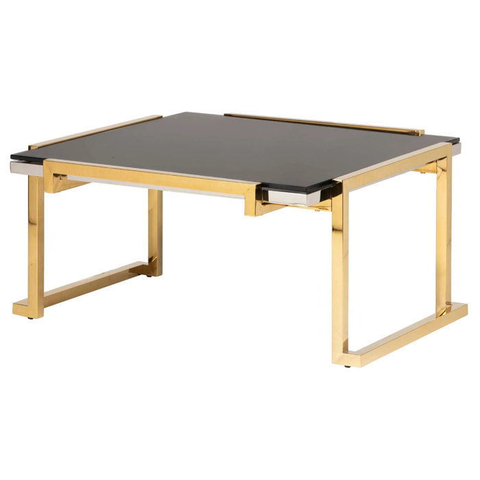 Mesa Centro Acero Inoxidable Cristal Novosibirsk 90x90x45 Cm