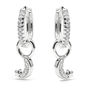 Pendientes acabado plata y Circonita Brillante