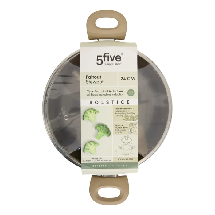 Faitout Solstice D24cm 4,6L beige