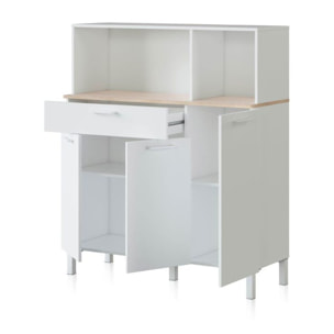 Alacena cocina Colin 3 Puertas Blanco Artik (Blanco Mate) - Roble Canadian