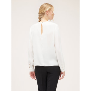 Motivi - Blusa fluida con piega - Bianco