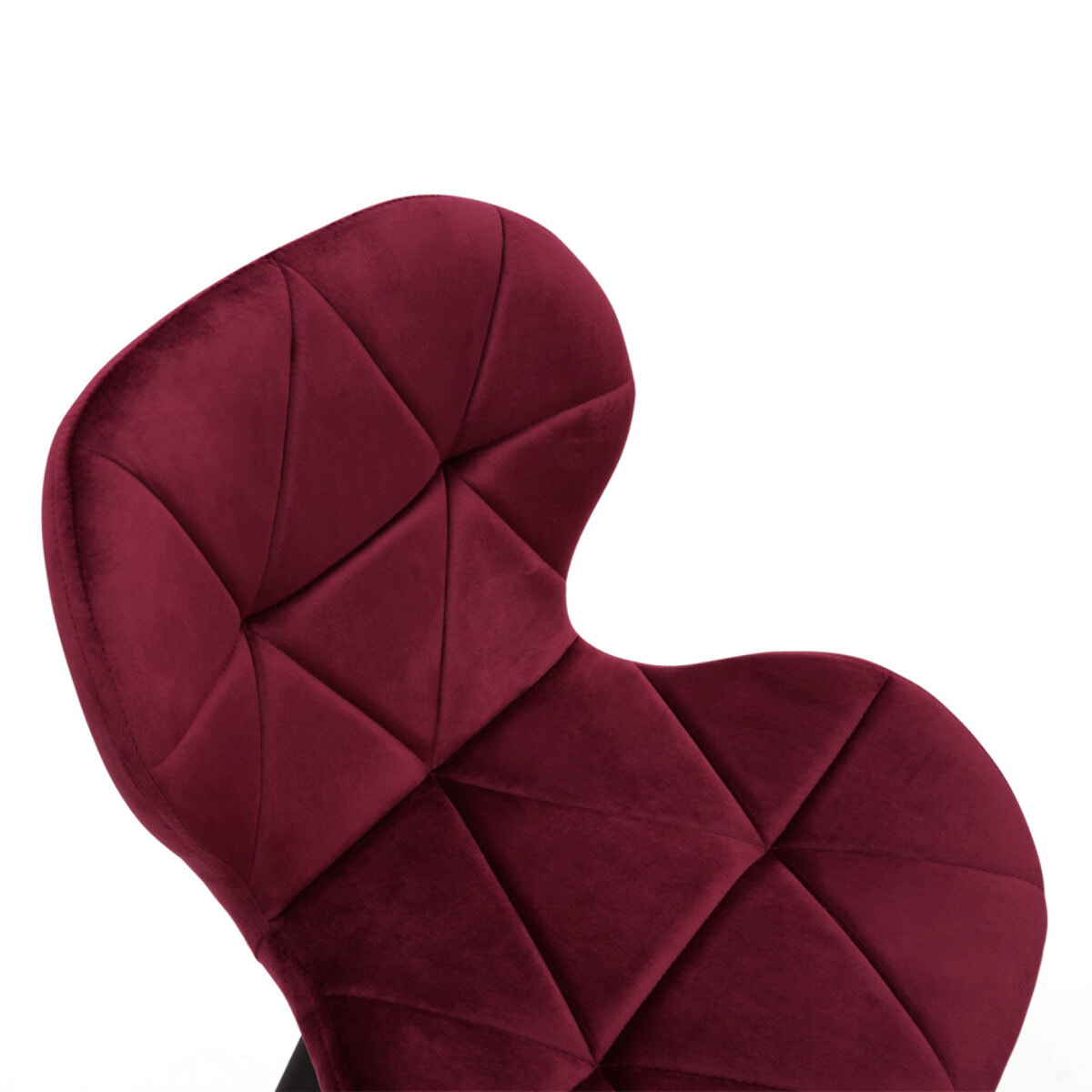 Chaises Daisy en velours mix de couleurs : 1x vert, 1x gris clair, 1x gris foncé et 1x bordeaux - lot de 4