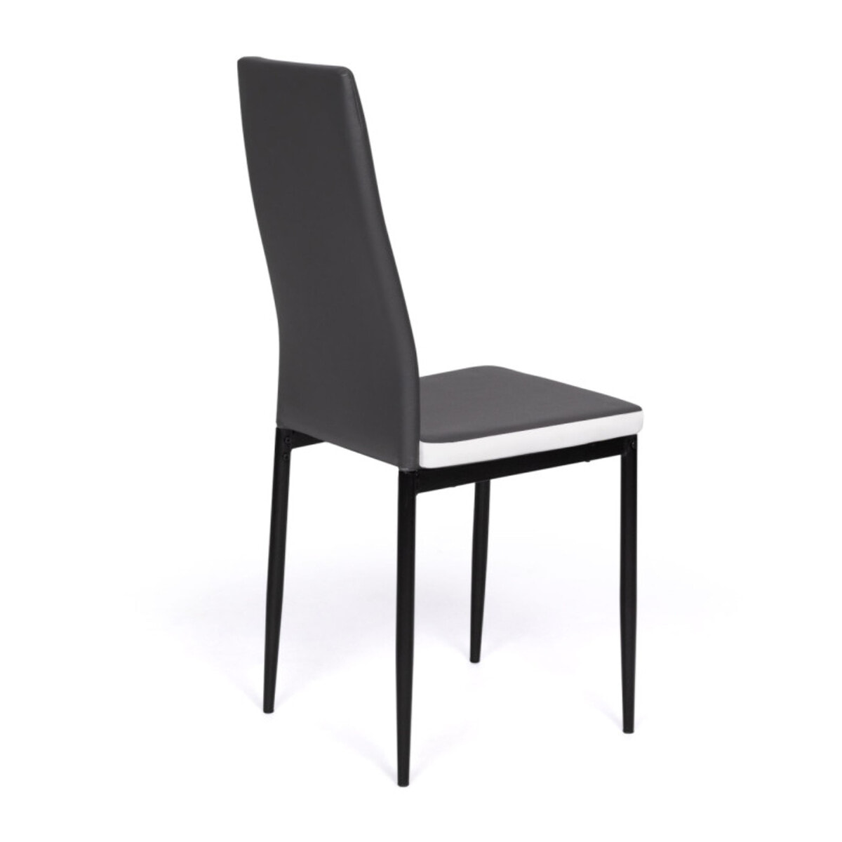 Chaises Jodie imitation cuir et pieds métal - Gris - blanc