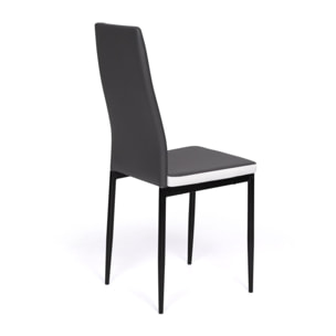 Chaises Jodie imitation cuir et pieds métal - Gris - blanc